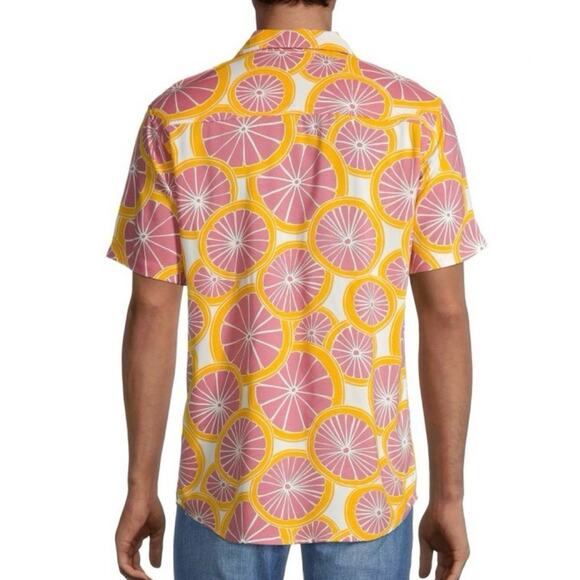 Sovereign Code Bay Grapefruit Short Sleeve Button-Down Shirt Men’s Small - Picture 2 of 8